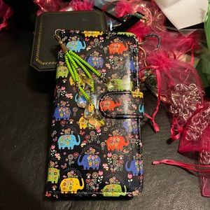 Galaxy s9+ phone wallet case brand new never used / cute elephants